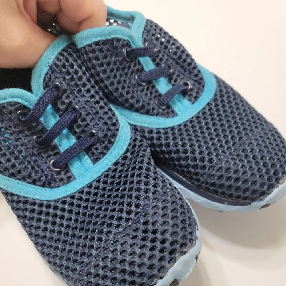 Aleader Adventure Water Shoes Girls Size 2 Blue Mesh Barefoot‎ Lace Up Comfort